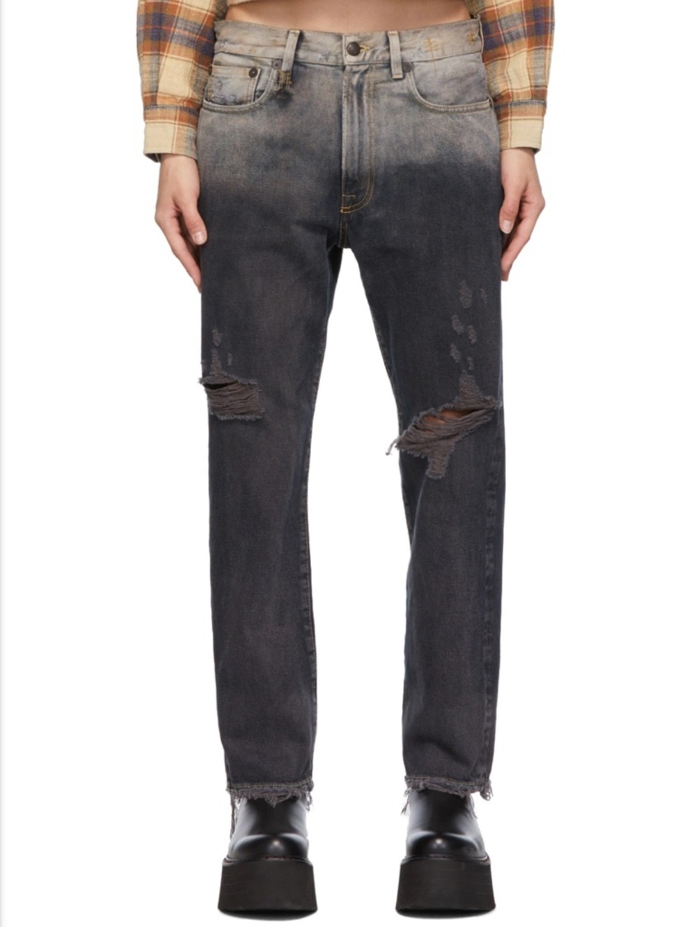 R13 Fading Straight Leg Jeans